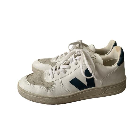 Veja Men’s V-90 Leather White Nautico Trainers Size 8 main image 5